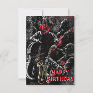Musical Jazz Band Grattis på födelsedagen Card Kort