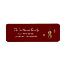 Musical jul Violin Red Returadress Returadress Etikett