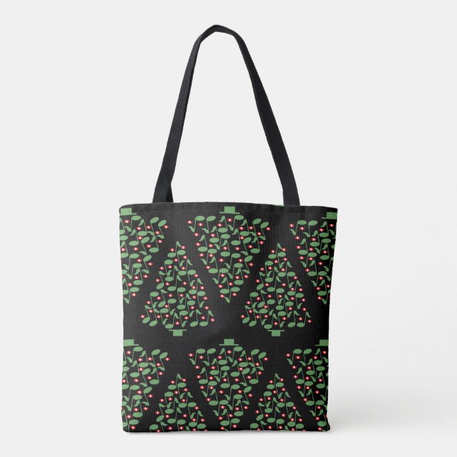Musical Julgran Tote Bag Tygkasse (Baksida)
