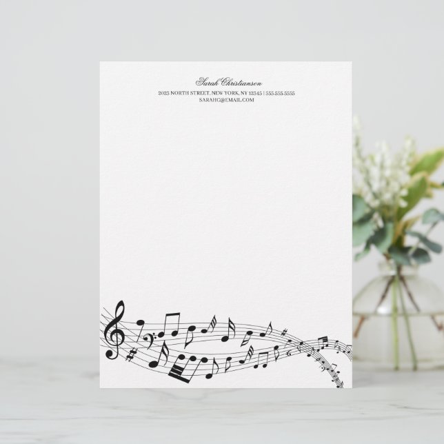 Musical Letterhead Brevhuvud (Stående Fram)
