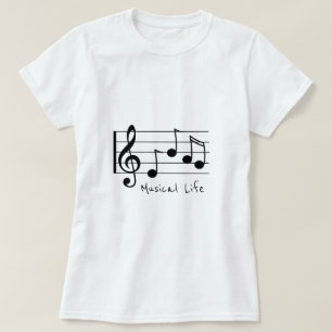 Musical Life slogan Musik noter treble clef T Shirt