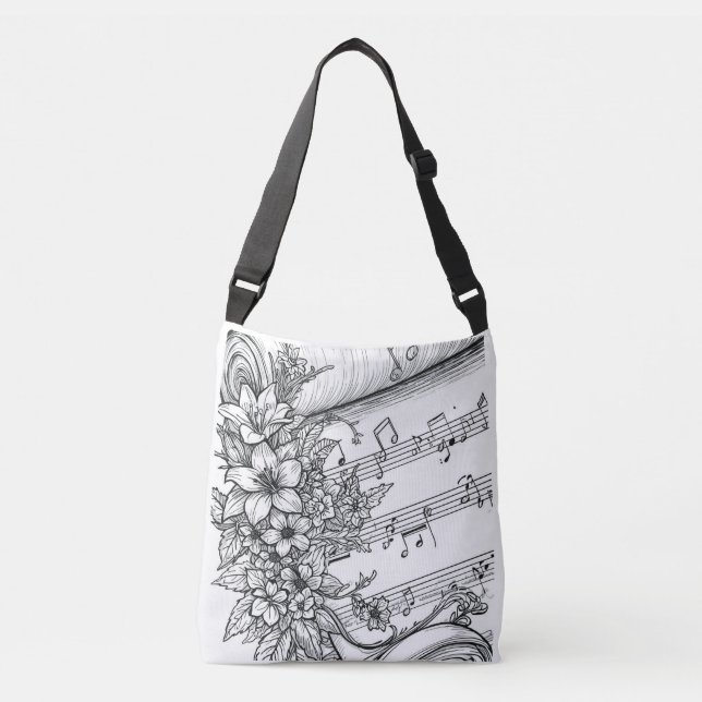 Musical Lily Vintage Floral Tote Bag Axelväska (Framsida)