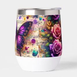 Musical Melody & Butterfly Vattenflaska