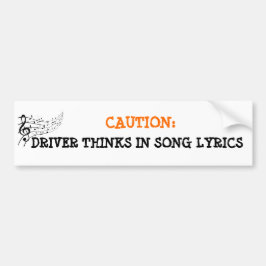 Musical Mind Driver Warning Sign - Funny Song Bildekal