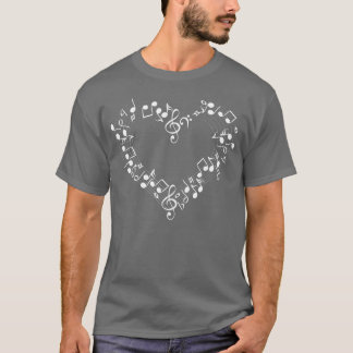 Musical Music Heart Kärlek Notes Humor-gåva T Shirt