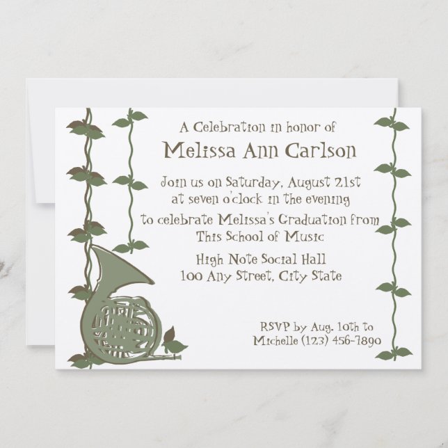 Musical Nature/ Fransk Horn Inbjudningar (Framsida)