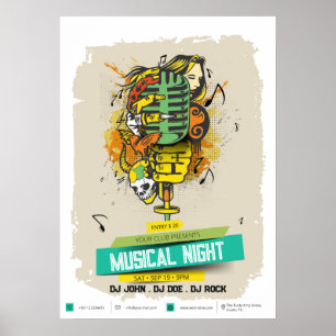 Musical Night - DJ & Klubb Art Poster