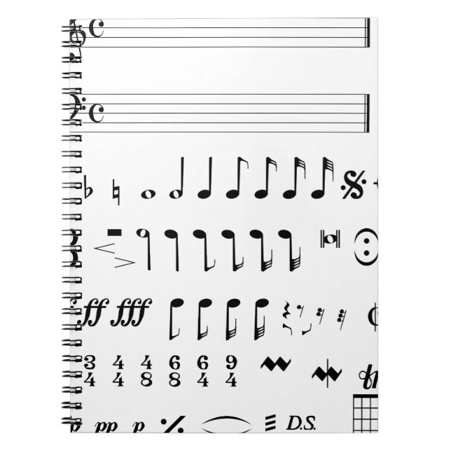 Musical Notation Anteckningsbok Med Spiral (Framsidan)