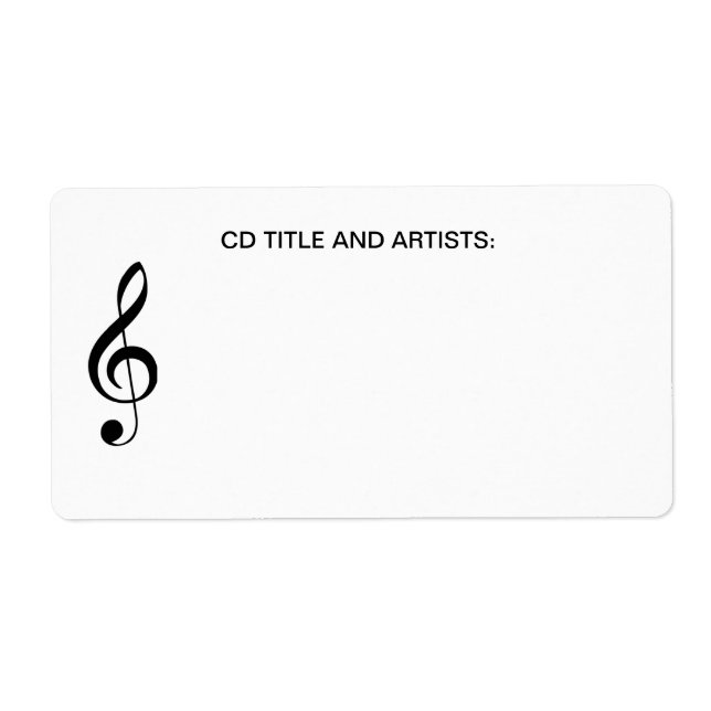 Musical Note CD Music Title och Artist Organizer Fraktsedel (Framsidan)