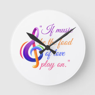 Musical note klocka med musikcitat.