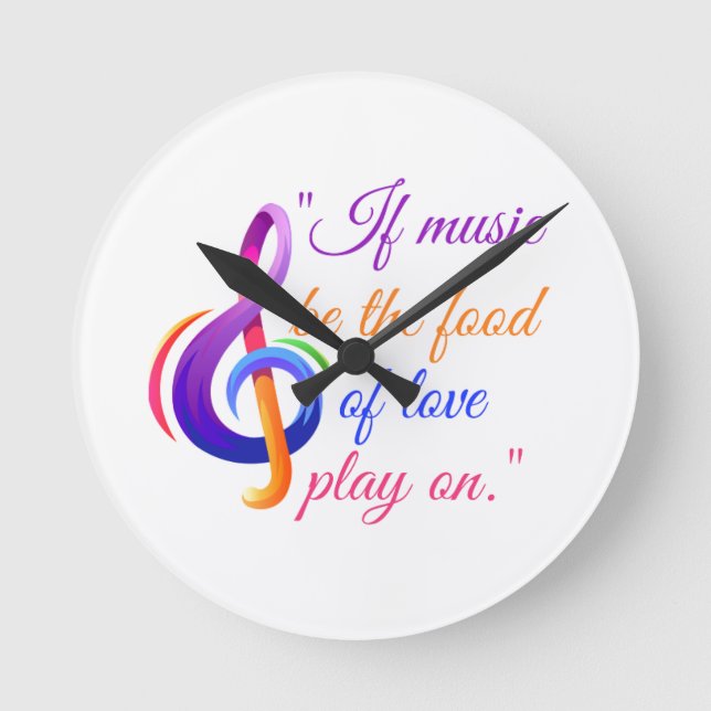 Musical note klocka med musikcitat. (Framsida)