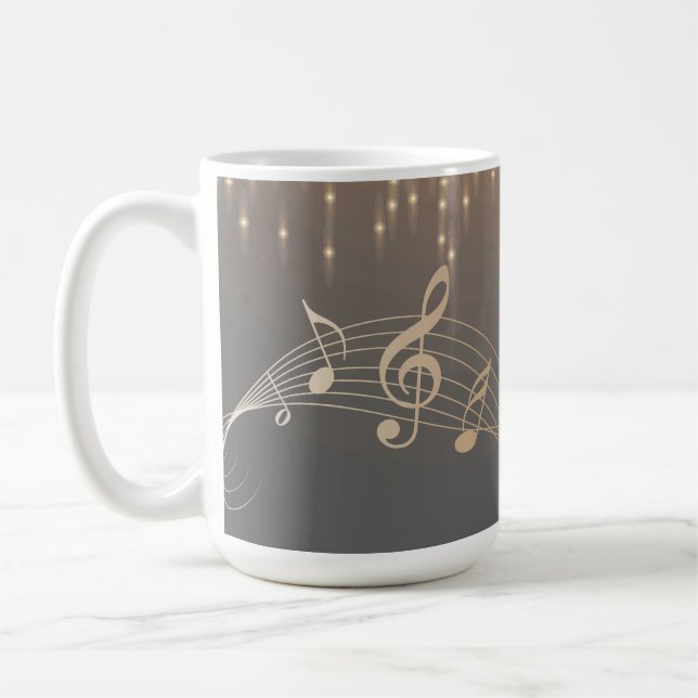 Musical Note Luxury guld gnistra konetti Kaffemugg (Vänster)