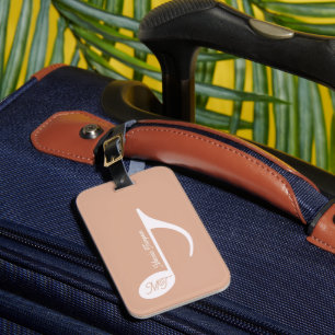 Musical Note Monogram Dusty Ro Bagagebricka