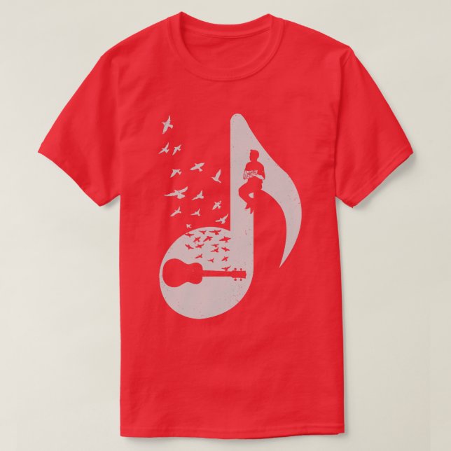 Musical note Ukulele T Shirt (Design framsida)