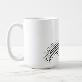 Musical note wave, black line clipart kaffemugg