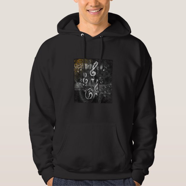 Musical Notes, Music, grunge Hoodie (Framsida)