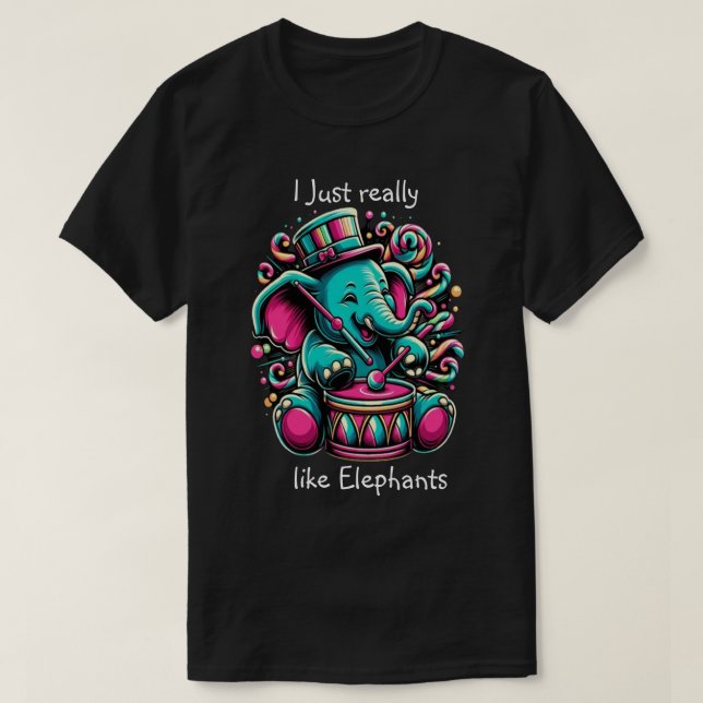 Musical Pachyderm I-verkligen liknar elefanter T Shirt (Design framsida)