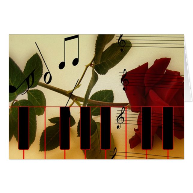Musical Panio Nycklar Hälsningskort (Framsidan Horizontal)