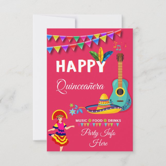 Musical Quinceañera-inbjudan Inbjudningar (Framsida)