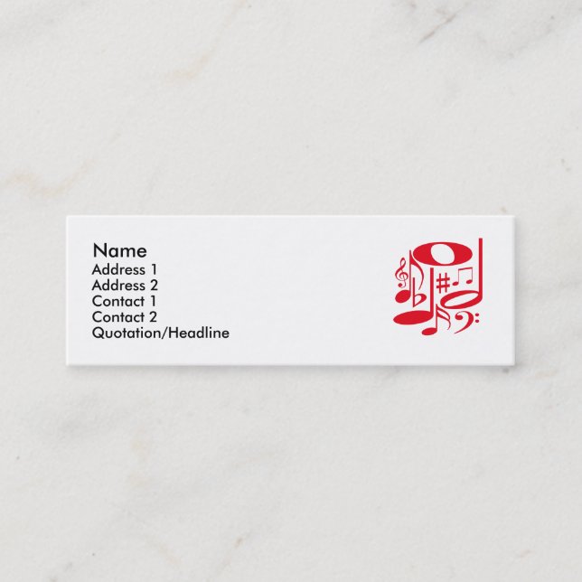 Musical Red Profile Card Mini Visitkort (Framsida)