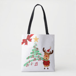Musical Reindeer & Julgran Two-sided Tygkasse