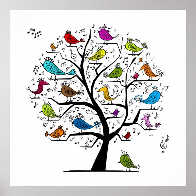 Musical Sång Birds Poster (Framsidan)