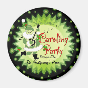 Musical Santa Elf Caroling Party bjudan Magnet