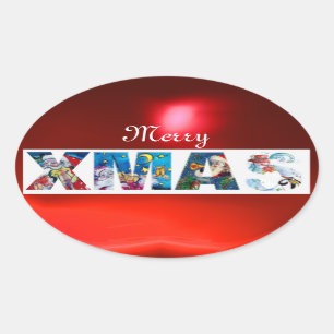 MUSICAL SANTA JULAFTON PARTY / PENGUINS SERENADE OVALT KLISTERMÄRKE