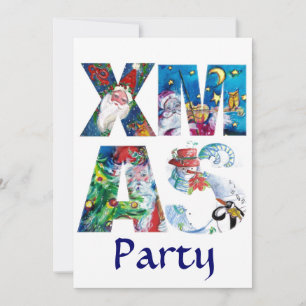 MUSICAL SANTA OCH SNÖGUBBE JULAFTON KVÄLL PARTY INBJUDNINGAR