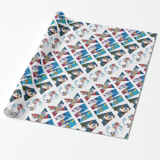 MUSICAL SANTA OCH SNÖGUBBE JULAFTON KVÄLL PARTY PRESENTPAPPER (Utrullad)