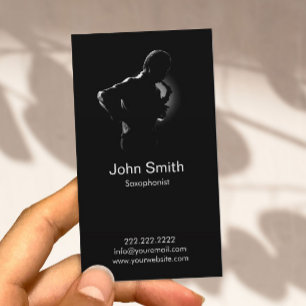 Musical Saxophone Player Jazz Music Visitkort