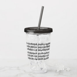 Musical Score Acrylic Tumblers Take Away Mugg