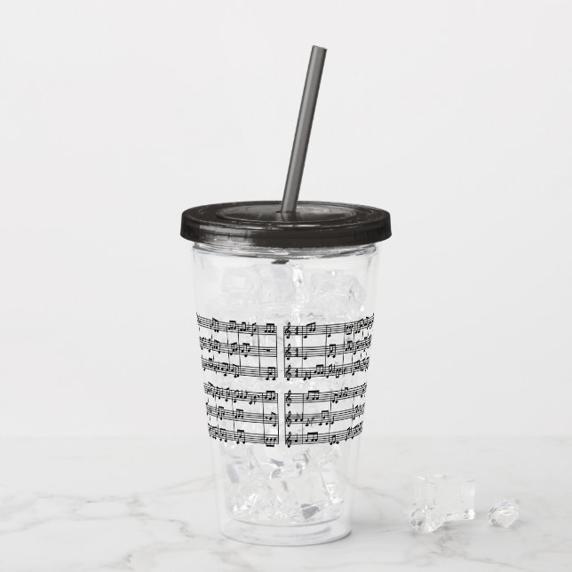 Musical Score Acrylic Tumblers Take Away Mugg (Baksida Ice)
