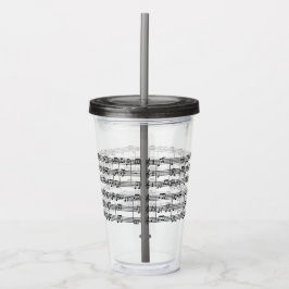 Musical Score Acrylic Tumblers Take Away Mugg