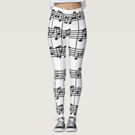 Musical Score All-over Print Leggings