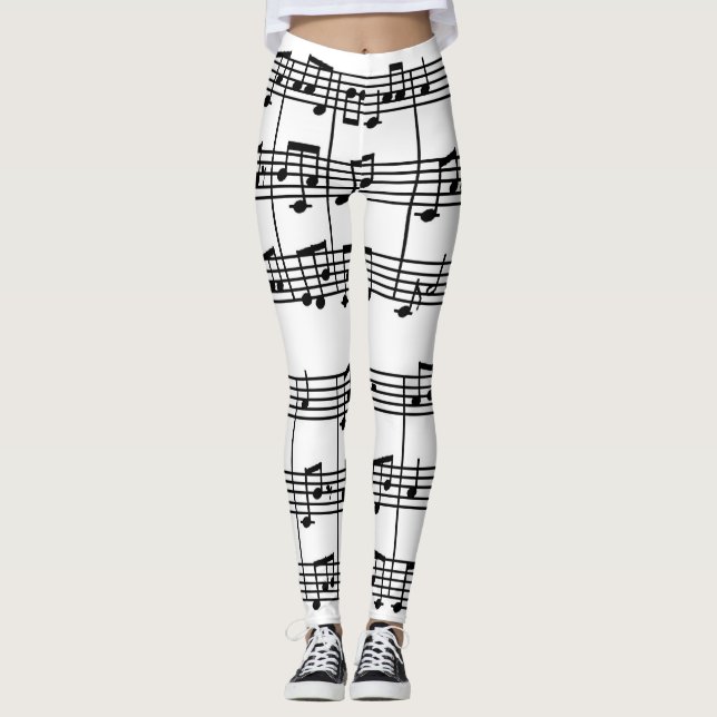 Musical Score All-over Print Leggings (Framsida)