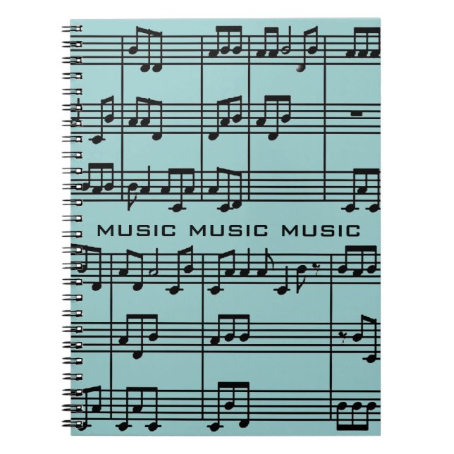 Musical Score Notebook Anteckningsbok Med Spiral (Framsidan)