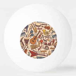 Musical Sketch: Colorful Vintage Seamless. Pingisboll