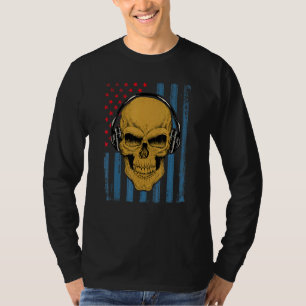 Musical Skull Headphone House Tecno Party Mix Mus T Shirt