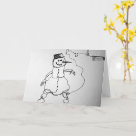 Musical Snögubbe Art Print Kort