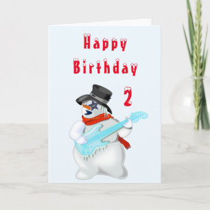 Musical Snögubbe Baby Birthday Card Kort
