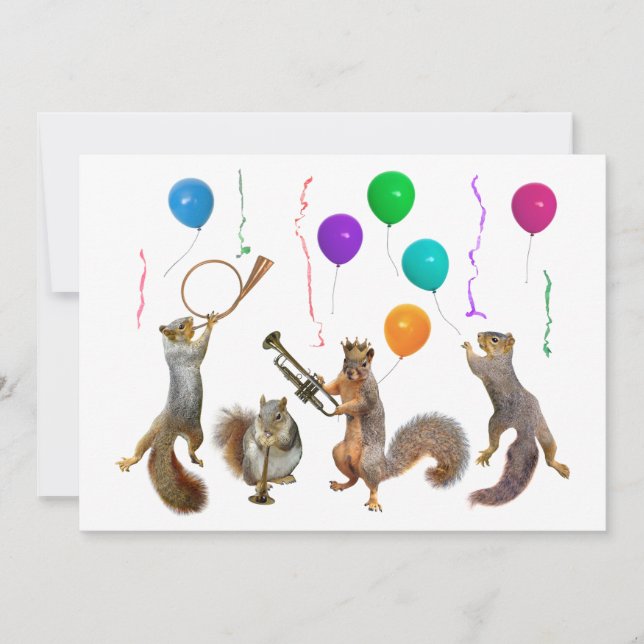 Musical Squirrels Party-inbjudan Inbjudningar (Framsida)
