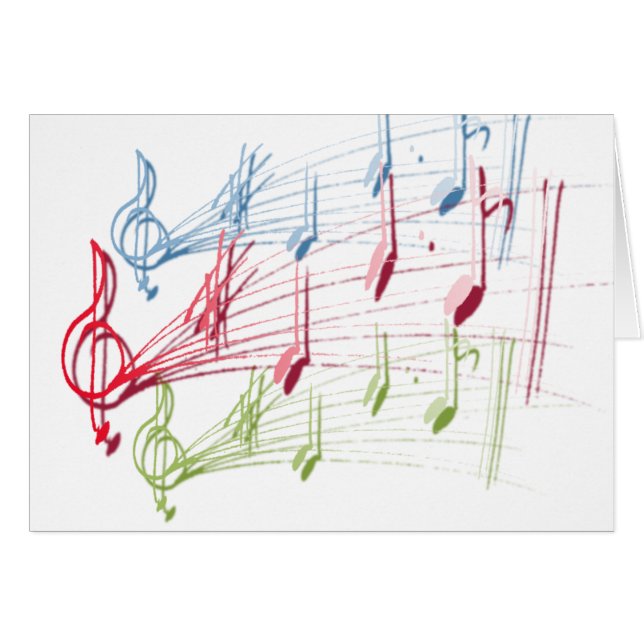 Musical Staff Hälsningskort (Framsidan Horizontal)