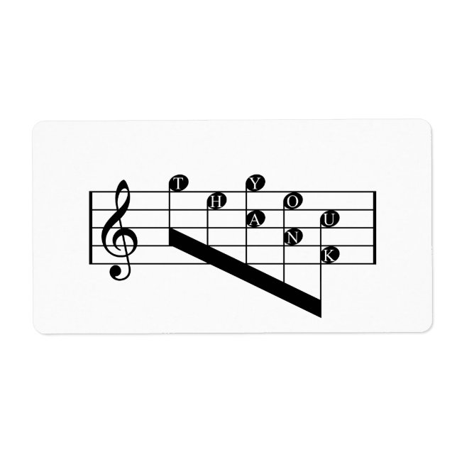 Musical Staff Treble Clef Tackkort Design Fraktsedel (Framsidan)