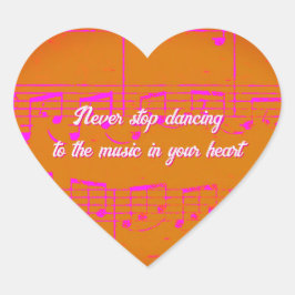 Musical Steps- Sunset Samba Sticker Hjärtformat Klistermärke