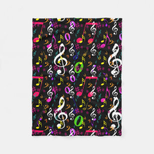 Musical Symbols Mönster Design Fleecefilt