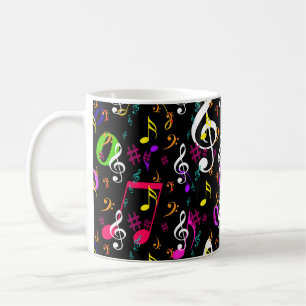 Musical Symbols Mönster Design Kaffemugg