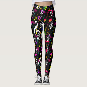 Musical Symbols Mönster Design Leggings