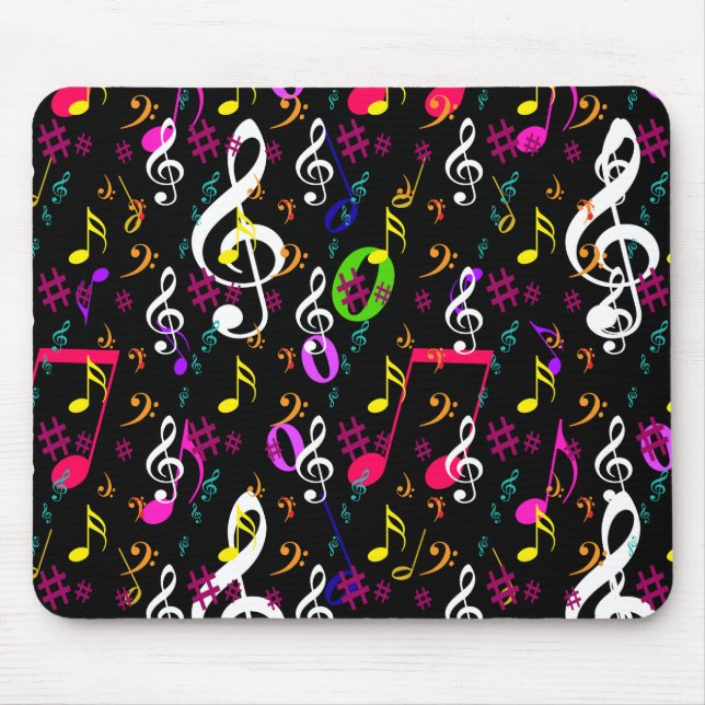 Musical Symbols Mönster Design Musmatta (Framsidan)