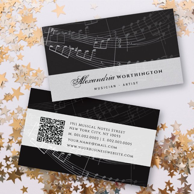 Musical Symphony Notes Sång Singing Artist Visitkort (Music Musical Symphony Notes Song Singing Artist Business Card @ fatfatin)